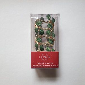 Lenox Set of Twelve Shower Curtain Hooks Mistletoe